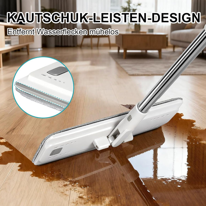 Masthome Wischmopp Set mit Eimer, 140cm Edelstahl Griff Wischmopp und Putzeimer Set, Bodenwischer Se