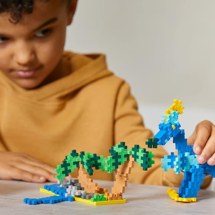 Plus-Plus 9603918 Geniales Konstruktionsspielzeug, Learn to Build, Dinosaurier, Kreativ-Bausteine, 6