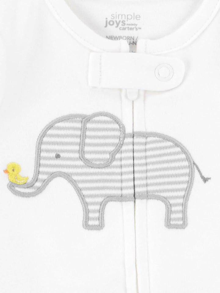Simple Joys by Carter's Baby - Mädchen 3-Pack Sleep and Play Sleepers (3er Pack) 3-6 Monate Hellgrau