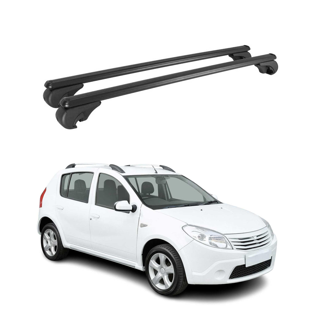 OMAC Aluminium Dachträger Querträger für Dacia Sandero I 2008-2012 – TÜV/DIN 75302:2019 – Abschliess