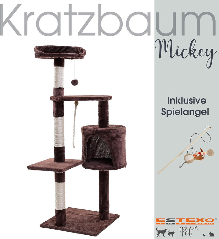ESTEXO Katzenkratzbaum Kratzbaum Katzenbaum 112 cm Spielbaum XL Kletterbaum für Katzen Kratzmöbel Sp