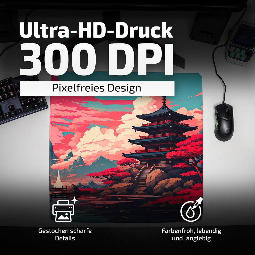 Tilt Gaming Mauspad 500x500 mm - 4 mm rutschfeste Schreibtischunterlage - Speed-Oberfläche &amp; HD-Druc