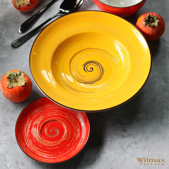 Wilmax | SPIRAL tiefe Teller - 2 Stück | Elegant | Modern | Langlebig | Sicher | Glasiertes Porzella