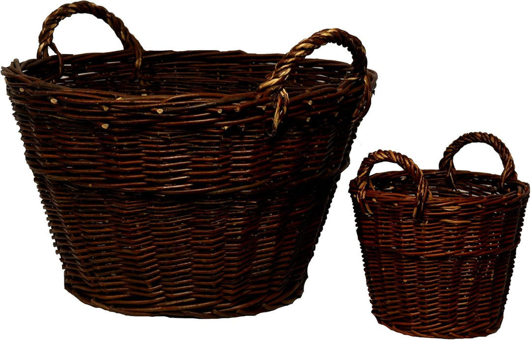 7 Grössen WIKLER Gartenkorb Kartoffelkorb Kaminkorb Holzkorb Weide Kiepe Erntkorb Füllkorb (Ø50cm),