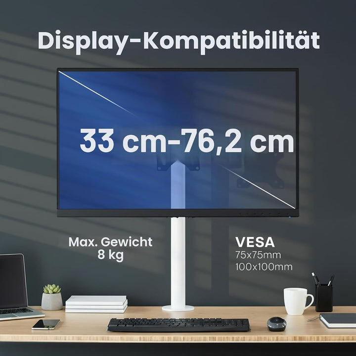 VIVO Mount-POLE01 Universal-Halterung aus Stahl mit abnehmbarer 75 mm und 100 mm VESA-Platte, passen