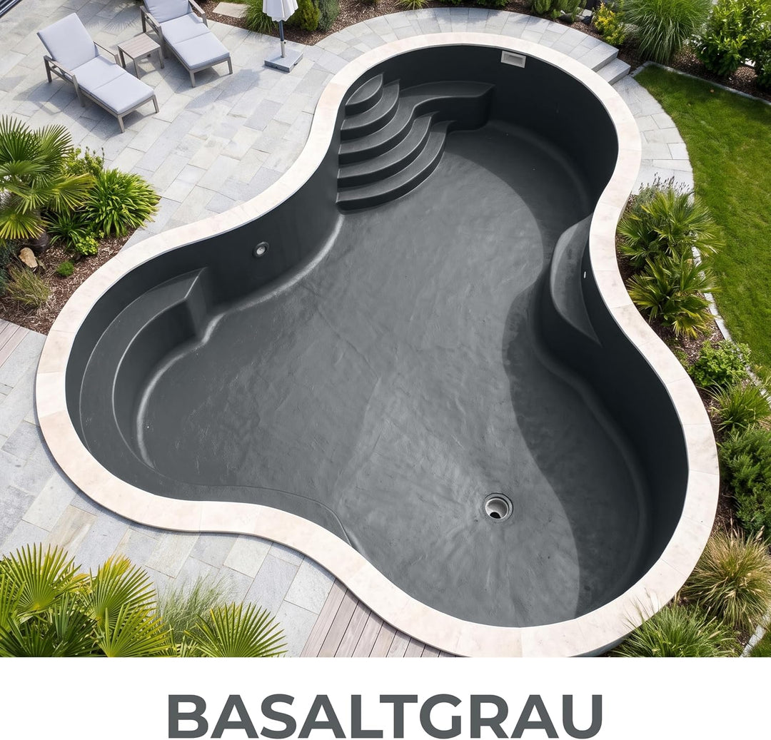 Fonteino 2K Schwimmbadfarbe Poolfarbe Betonbecken Schwimmbeckenfarbe Basaltgrau - 5Kg 5 kg (1er Pack