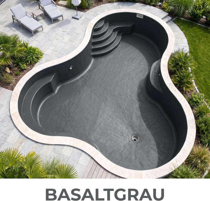 Fonteino 2K Schwimmbadfarbe Poolfarbe Betonbecken Schwimmbeckenfarbe Basaltgrau - 5Kg 5 kg (1er Pack