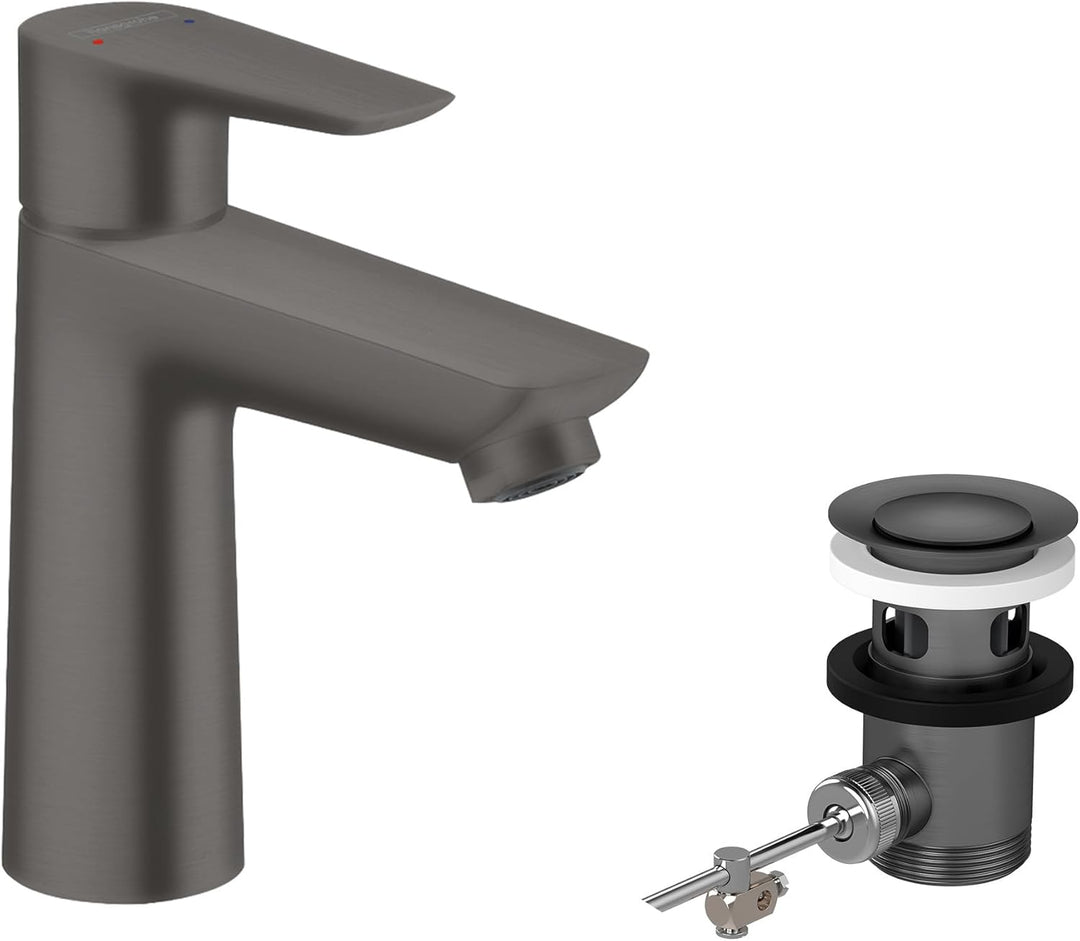 hansgrohe Wasserhahn Talis E (wassersparende Armatur mit hohem Auslauf 110mm, Zugstangen- Ablauf), B