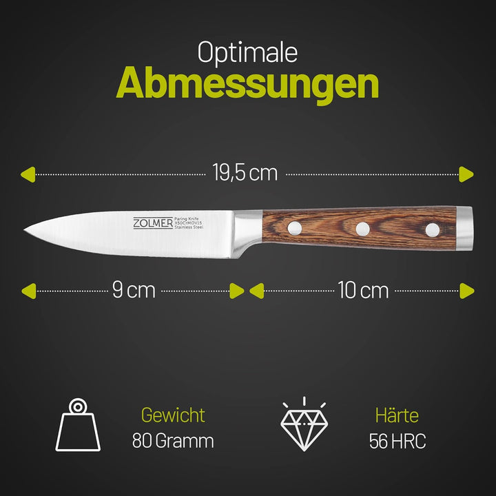 ZOLMER Profi Gemüsemesser – Scharfes Schälmesser in Premium Qualität – Gefertigt aus Deutschem Edels