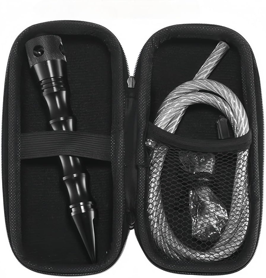 Survival Gross ++ Kubotan mit Whip | Selbstverteidigung | Fensterbrecher Punch mit PU-Leder Aufbewah