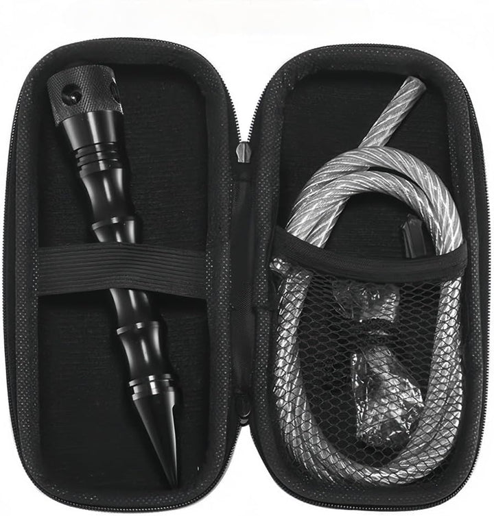 Survival Gross ++ Kubotan mit Whip | Selbstverteidigung | Fensterbrecher Punch mit PU-Leder Aufbewah