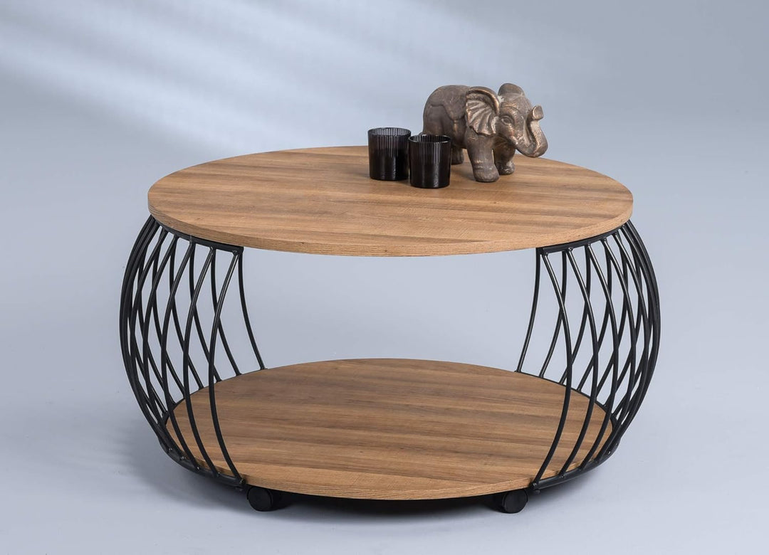 M2 Kollektion Peking 2 Couchtisch/Sofatisch, MDF, Höhe 47cm, Durchmesser 80cm Peking 1, Peking 1