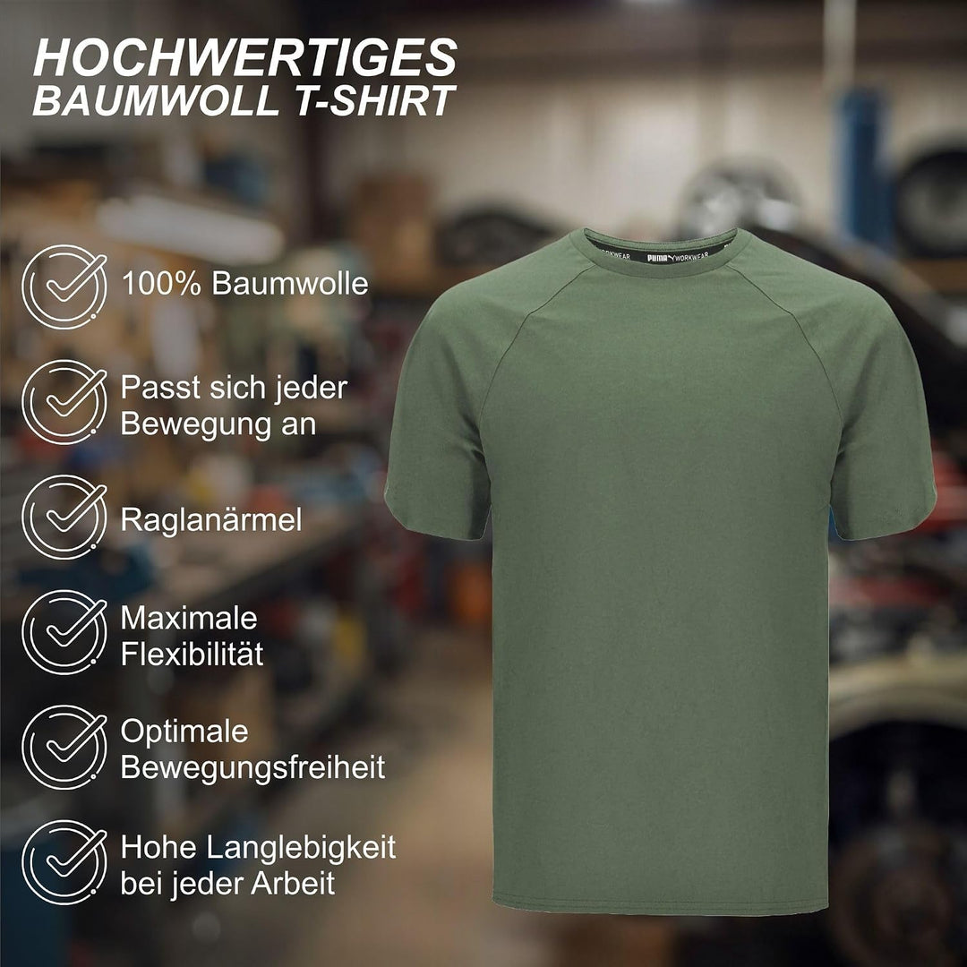 PUMA Workwear Herren Shirt aus 100% Baumwolle - Strapazierfähiges und atmungsaktives Gewebe - Bequem