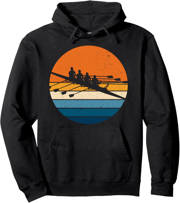 Rudersport Retro Vintage Sunset Rowing Racing Pullover Hoodie