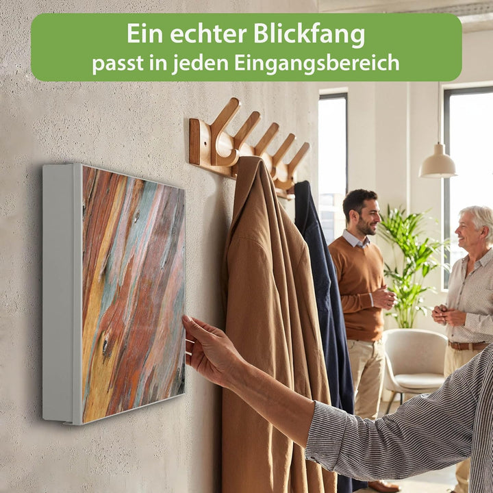 banjado Grosser Schlüsselkasten Glas - Schlüsselbox 30x30cm mit 50 Haken - Schlüsselkasten modern fü