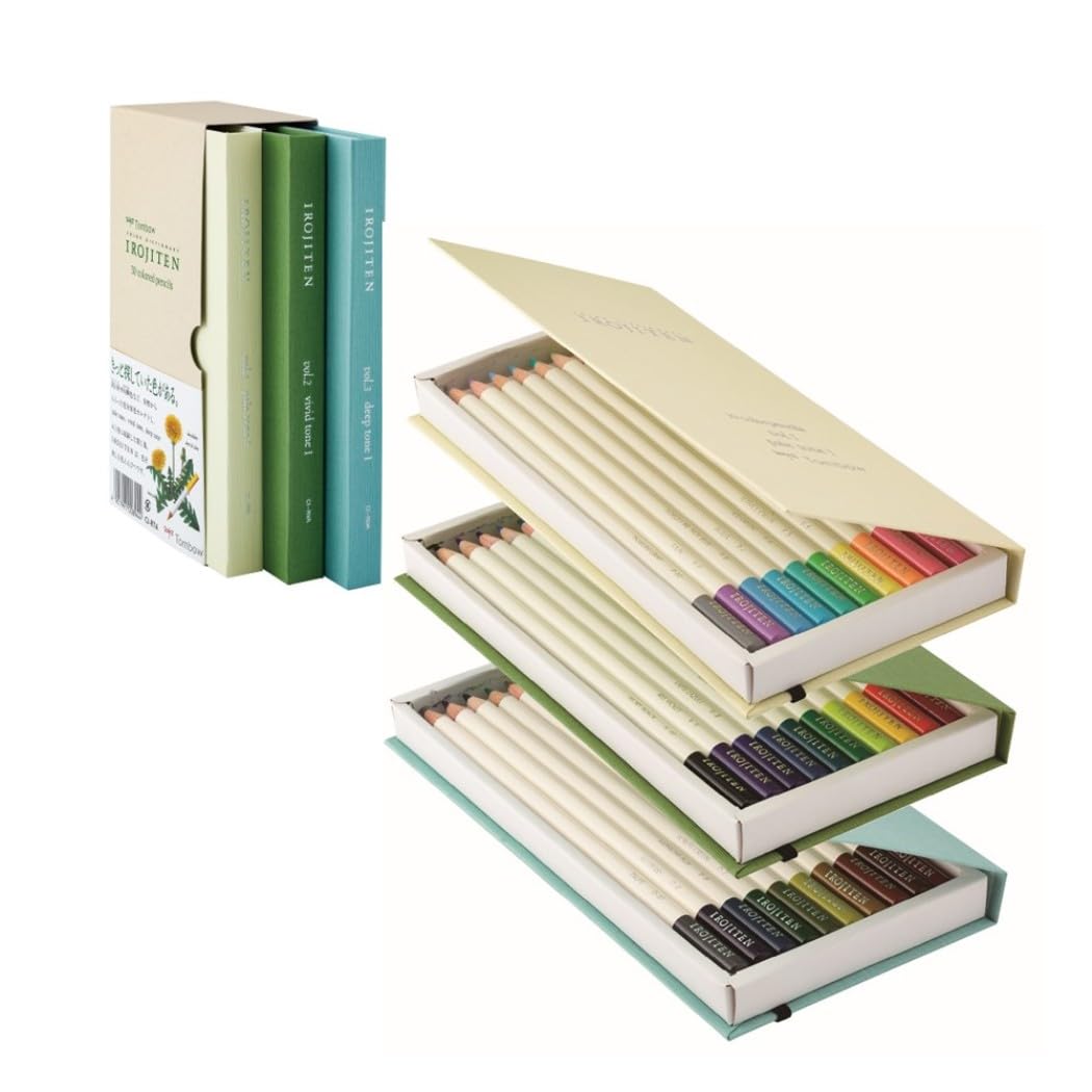 Tombow CI-RTA-30C Künstlerfarbstift Irojiten, Karton-Sammelbox mit 3 Sets, 30 Farben