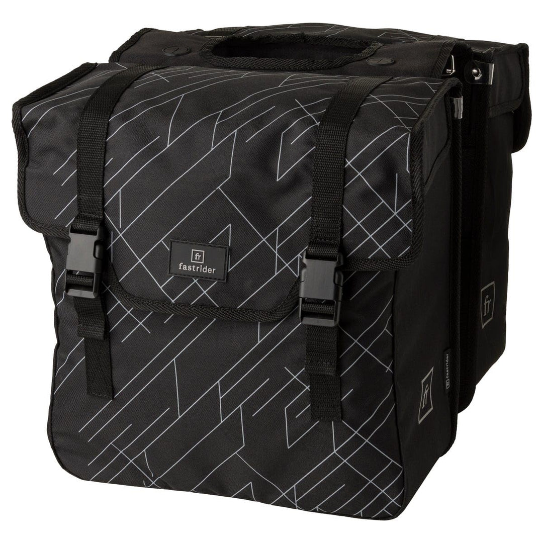 FastRider Dex Doppelte Fahrradtasche für Gepäckträger, 36L Seitentasche Fahrrad, Wasserabweisend, Re