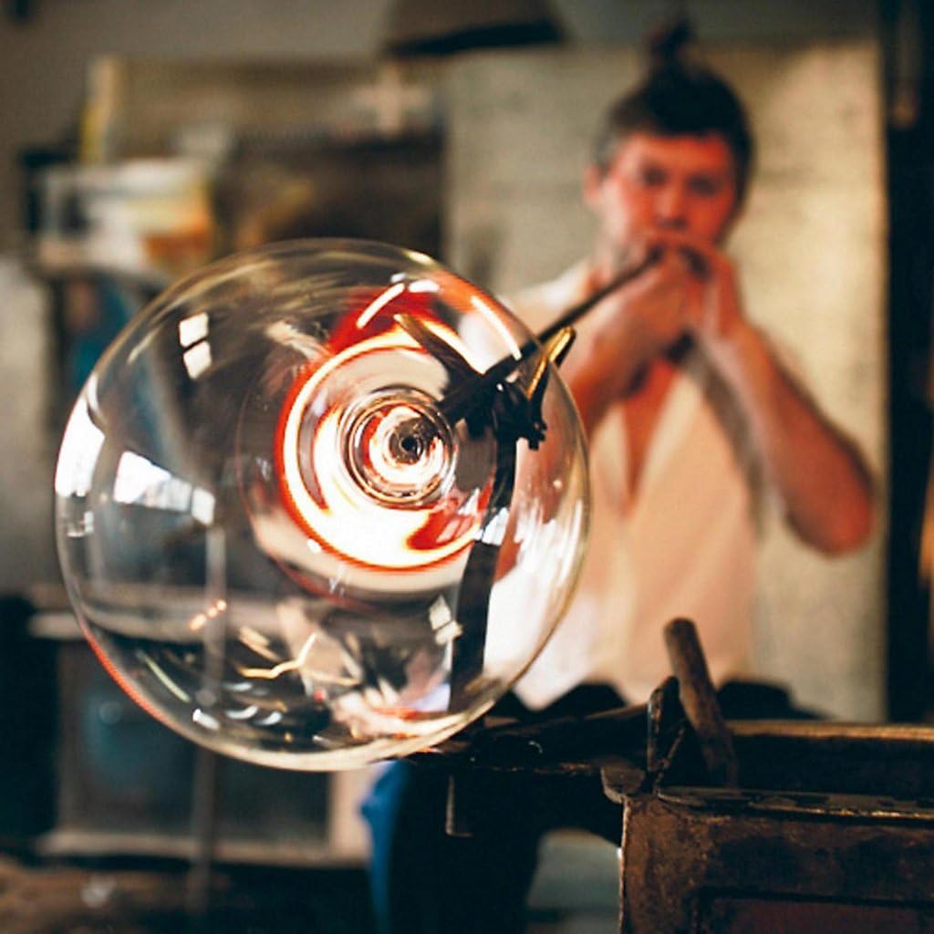 CRISTALICA Blumenvase Bouquet Vase Glas Vase Elisa Weiss Braun 30 cm Tischvase Tischdeko Hochzeitdek