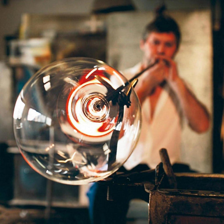 CRISTALICA Blumenvase Bouquet Vase Glas Vase Goa Schwarz Gelb Rot 37 cm Tischvase Tischdeko Hochzeit