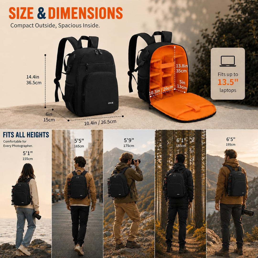 IPEB Kamerarucksack Tasche mit Stativhalterung Wasserdichtes Kameragehäuse Fotografie Rucksack Anti-