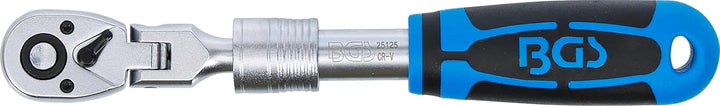 BGS Umschaltknarre, ausziehbar, abwinkelbar, 1/4" - 210 - 250 mm 25125 6,3 mm (1/4"), 6,3 mm (1/4")