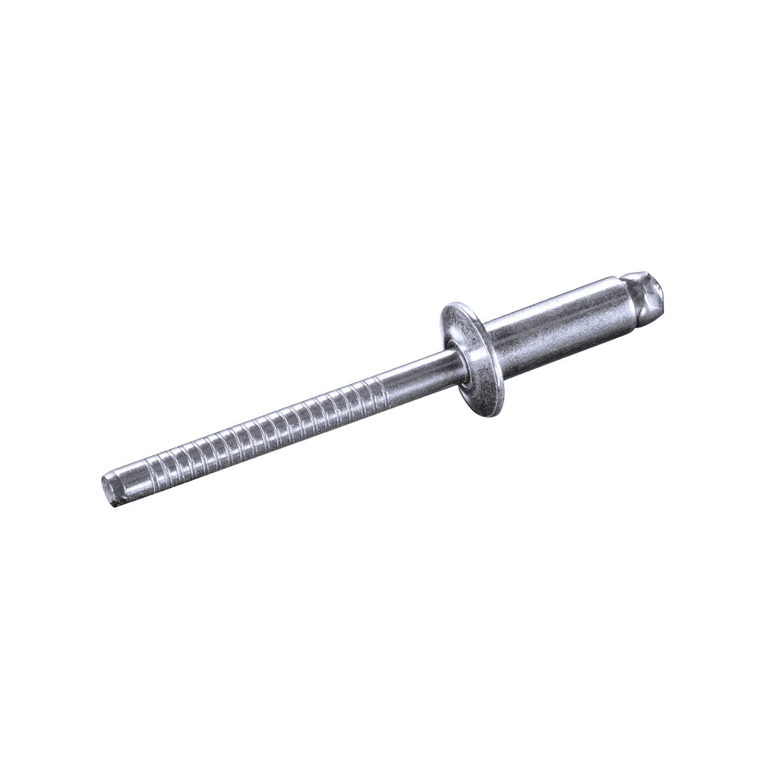 GOEBEL® - 500 x Flachkopf Nieten mit gerilltem Nietdorn Edelstahl A4 (V4A) / Edelstahl A4 (V4A) (Ø x