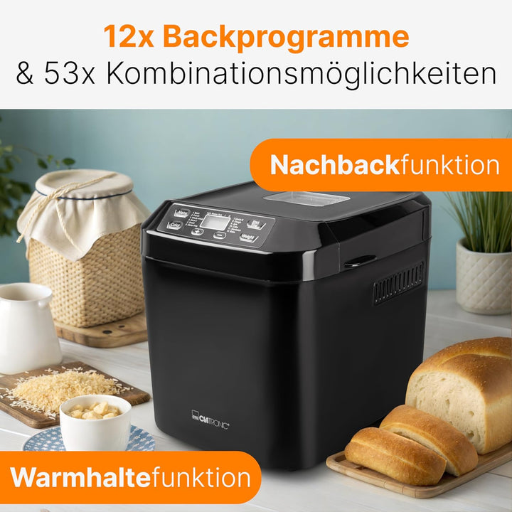 Clatronic BBA 3774 Brotbackautomat Küchenmaschine Brotbackmaschine Brotmaschine Brot backen, bread m