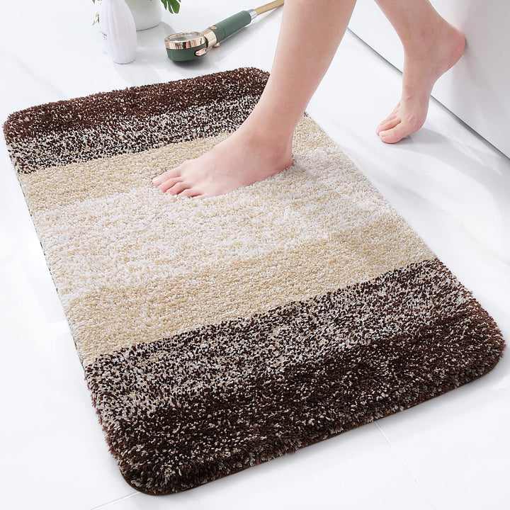 Homaxy Weich Badezimmerteppich 51x76 cm, rutschfest waschbar Badematte Flauschige Hochflor Badteppic