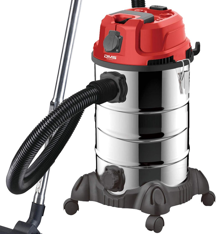 DMS Industriestaubsauger mit 2300 Watt | Nasssauger | Trockensauger | Edelstahl | Blasfunktion | Fil