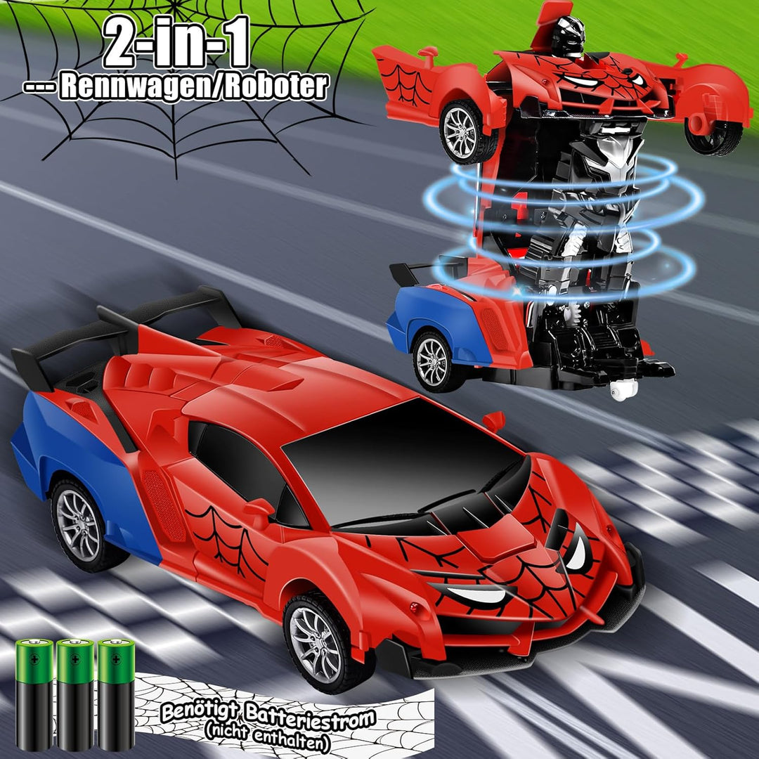 Ferngesteuertes Auto Roboter, Transformator Spielzeug für Junge Mädchen ab 3 4 5 6 7 8 9+ Jahre, RC