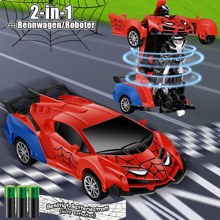 Ferngesteuertes Auto Roboter, Transformator Spielzeug für Junge Mädchen ab 3 4 5 6 7 8 9+ Jahre, RC
