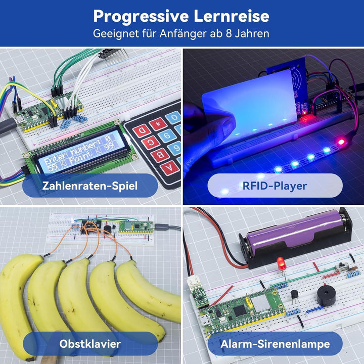 SUNFOUNDER Ultimate Starter Kit für Raspberry Pi Pico W mit Online-Tutorials, 454 Artikeln, 117 Proj