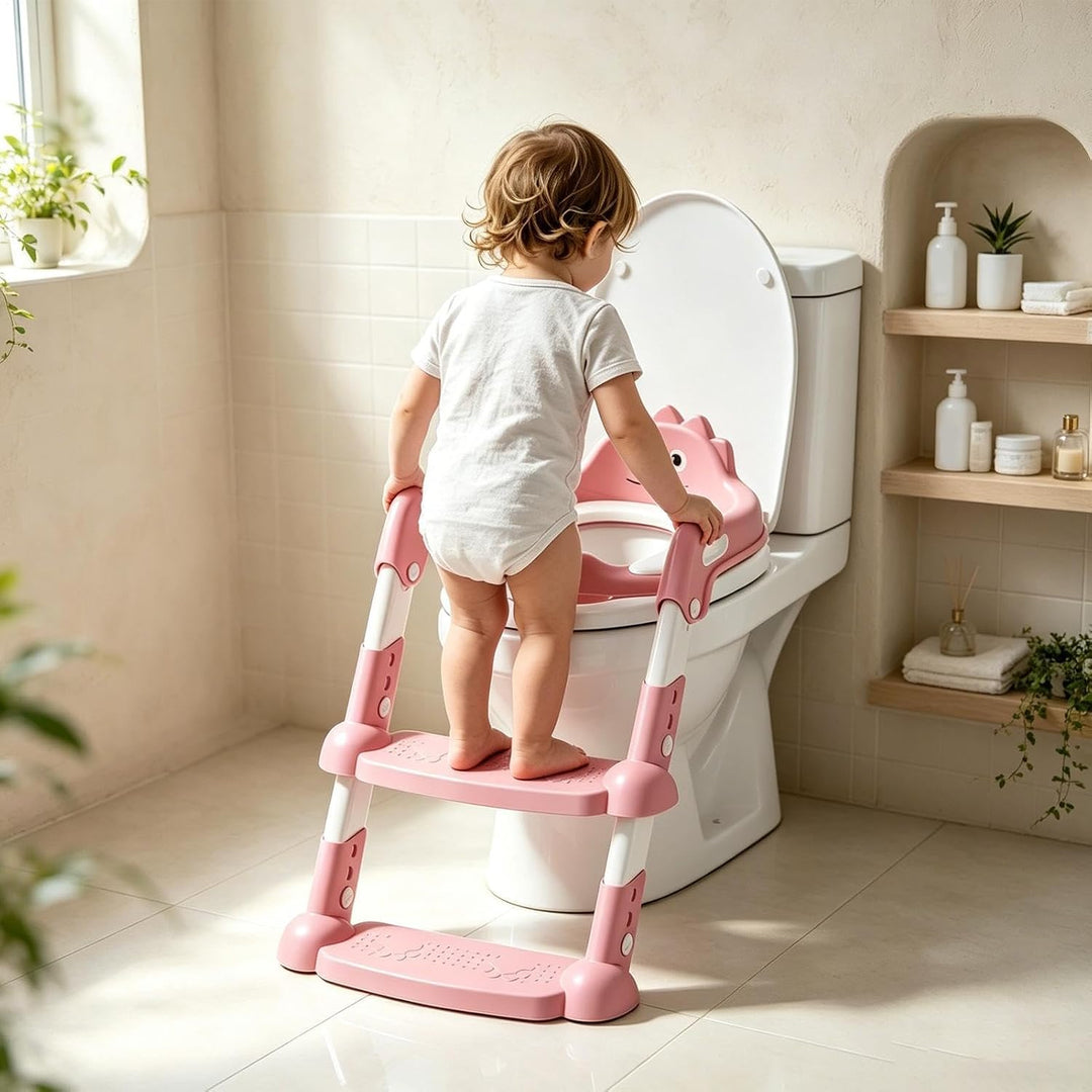 Kinder Töpfchen-Sitz für Toilette Klappbarer Höhenverstellbarer Stuhl Mit | Töpfchentraining-Sitz Mi