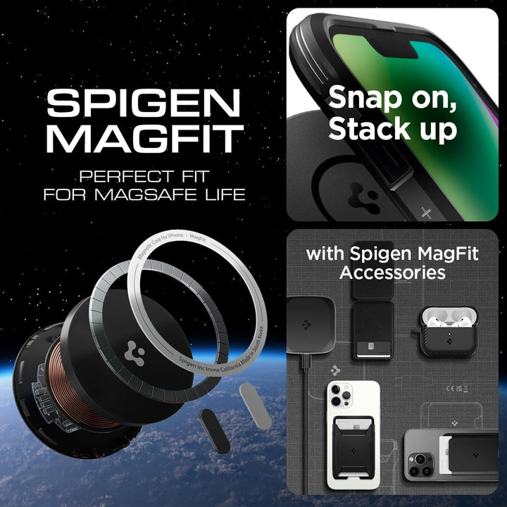 Spigen Tough Armor MagFit Hülle Kompatibel mit iPhone 14 -Schwarz iPhone 14 Black, iPhone 14 Black