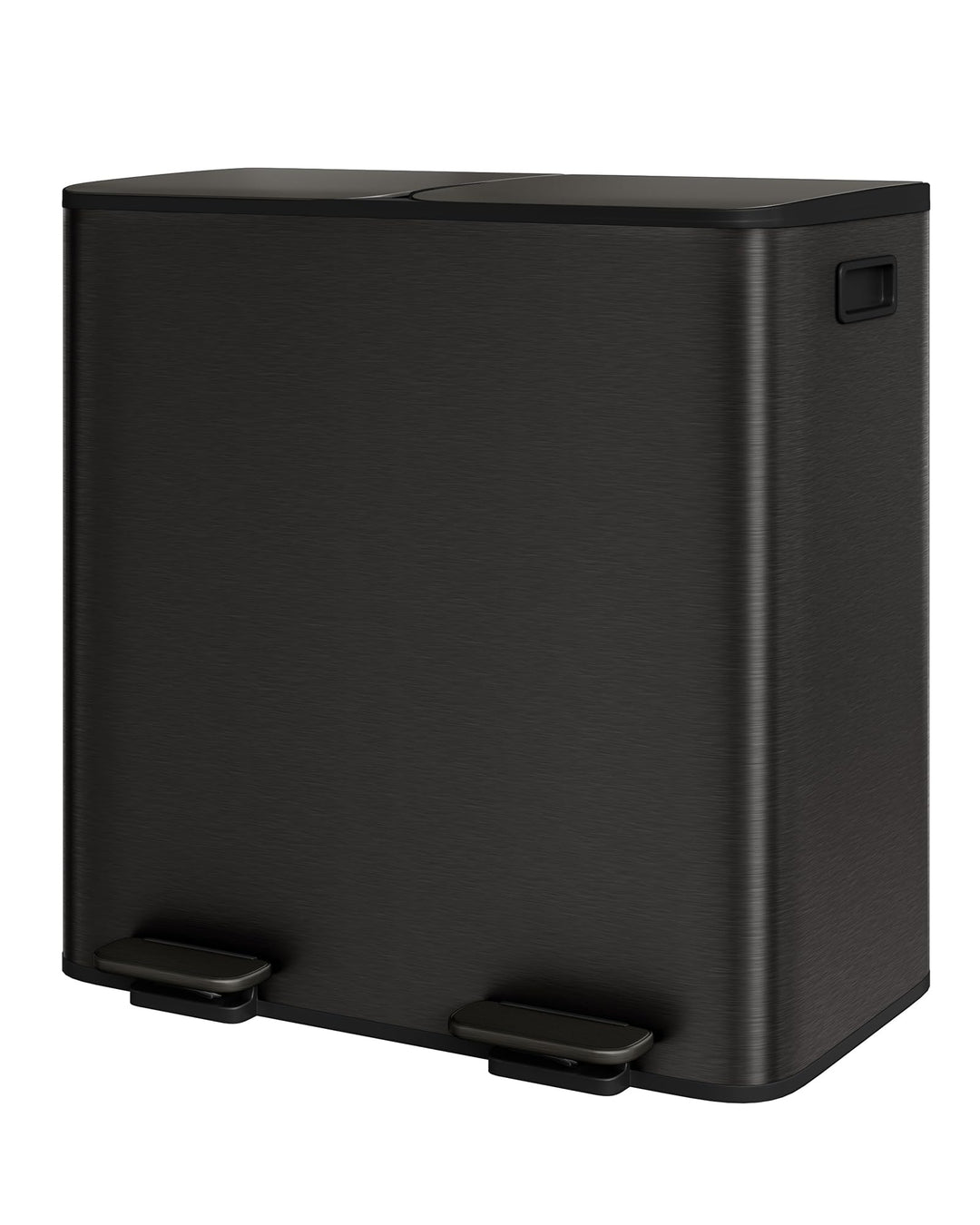GarveeHome Mülleimer Küche, 2 x 40 L, Mülltrennsystem 2 Fächer, Metall-Tretmülleimer mit Seitlichem