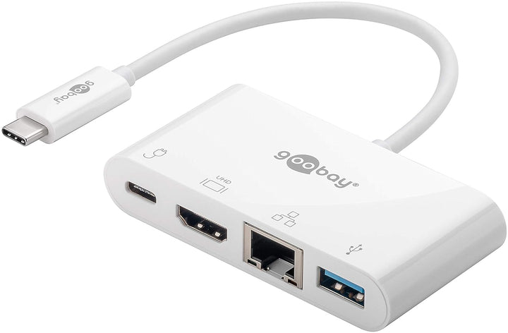 Goobay 62105 USB C Hub Multiport USB Verteiler 60W PD / 4 Port USBC auf 1x HDMI - 1x USB-C - 1x USB-