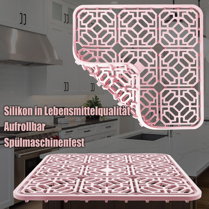 SpüLbeckeneinlage Silikon SpüLbeckenmatte Zuschneidbar, 30 X30x1.2cm, Silikon Abtropfmatte SpüLe, Hi