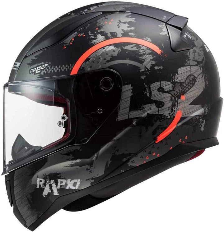 LS2 Motorradhelm Rapid Circle XL Schwarz/Orange, XL Schwarz/Orange