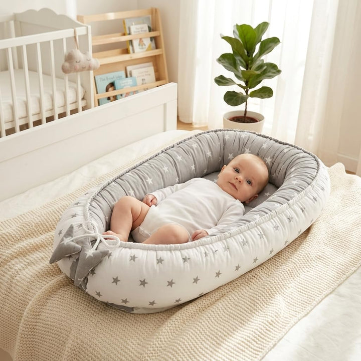 PIMKO Babynest Babynestchen für Baby Kuschelnest 2-seitig Babykokon für Säuglinge und Neugeborene Ba