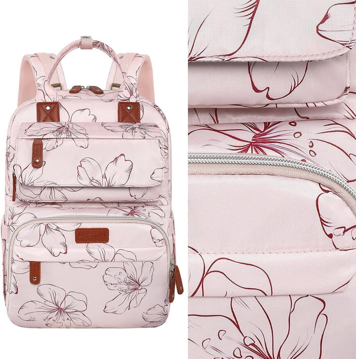 Legestori Diaper Bag Backpack, Baby Girl Diaper Bag with Insulated Pockets and Stroller Straps Rosa,