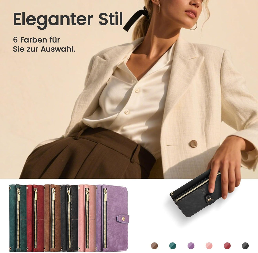 ZCDAYE Hülle für iPhone Air mit Band Handykette, Leder Handyhülle Handytasche mit Kordel Kartenfäche