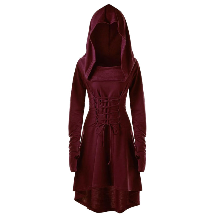 Pianocean Mittelalter Kleidung Damen, Renaissance Kleid, Gothic Kleid，Renaissance Mit Kapuze Langarm
