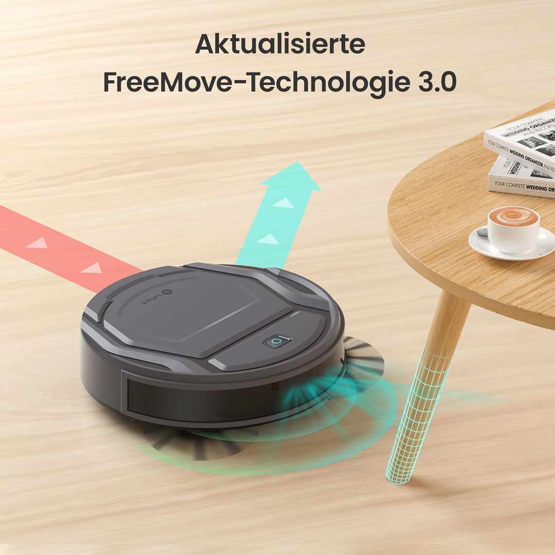 Lefant M210P Staubsaugerroboter, 2200 Pa, 120 Min, ultraflach 7,8 cm, verwicklungsfrei, Teppichmodus