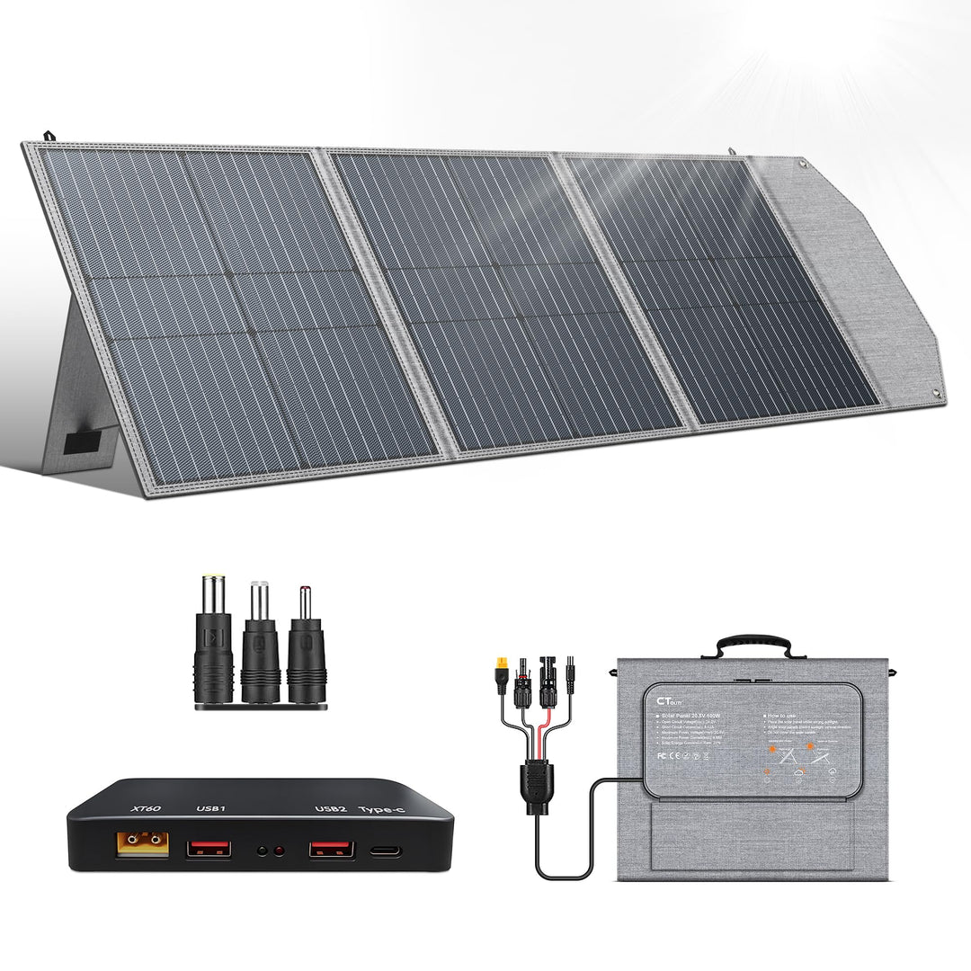 100W Solarpanels Faltbar Solarmodul, Faltbares Solarpanel mit USB-C PD 45W &amp; USB-A QC 3.0, Wasserdic
