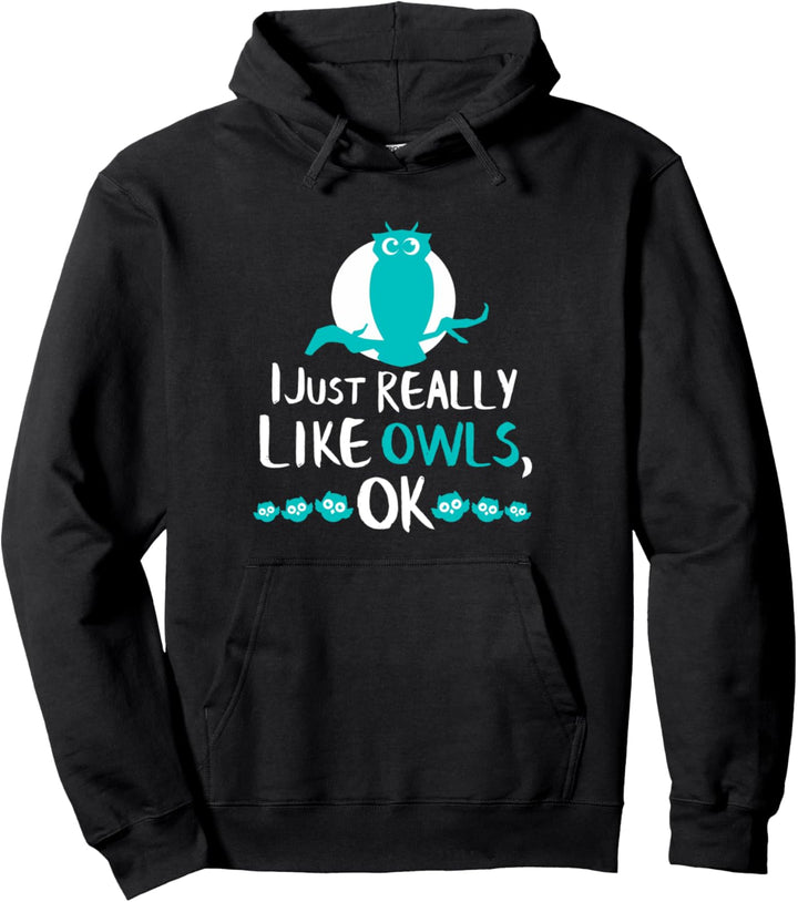 Owl Gift Really Like Owls Night Owl Long Pullover Hoodie