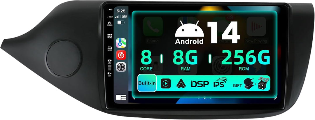 SXAUTO ¦8G+256G¦ Android 12 IPS Autoradio für Kia CEE'd CEED JD (2012-2018) - Eingebaut Carplay/Andr