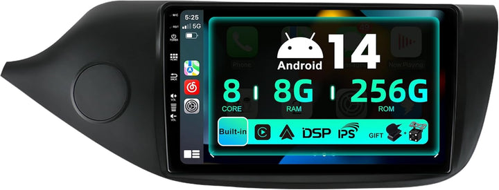 SXAUTO ¦8G+256G¦ Android 12 IPS Autoradio für Kia CEE'd CEED JD (2012-2018) - Eingebaut Carplay/Andr