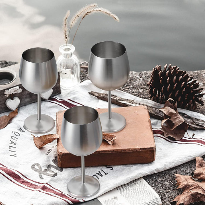 Livole Rotweingläser Set, 18Oz 550ml Weingläser aus Edelstahl, Champagner Gläser, Pokale Gross Bauch