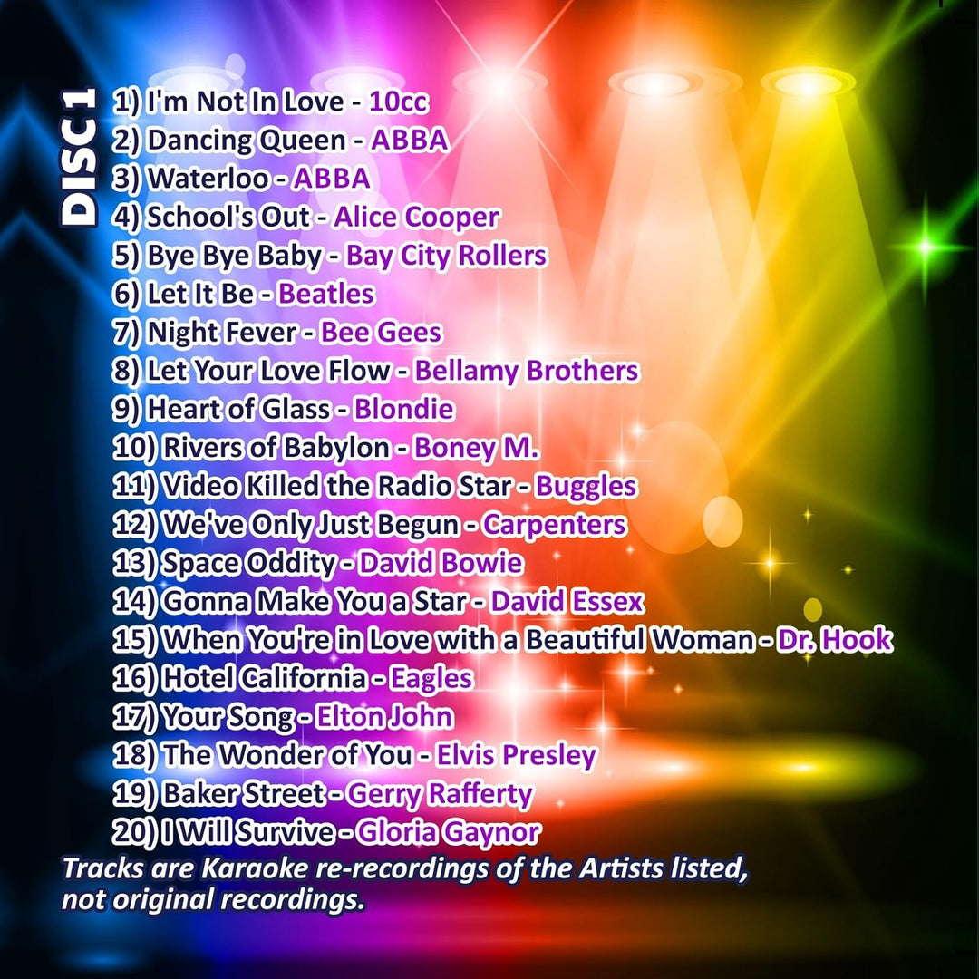 Mr Entertainer Big Karaoke Hits of The 70's (Seventies) CDG Pack. 40 besten Songs aus den siebziger