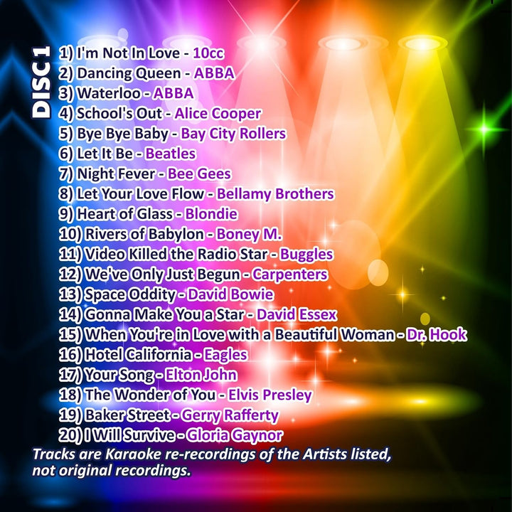 Mr Entertainer Big Karaoke Hits of The 70's (Seventies) CDG Pack. 40 besten Songs aus den siebziger